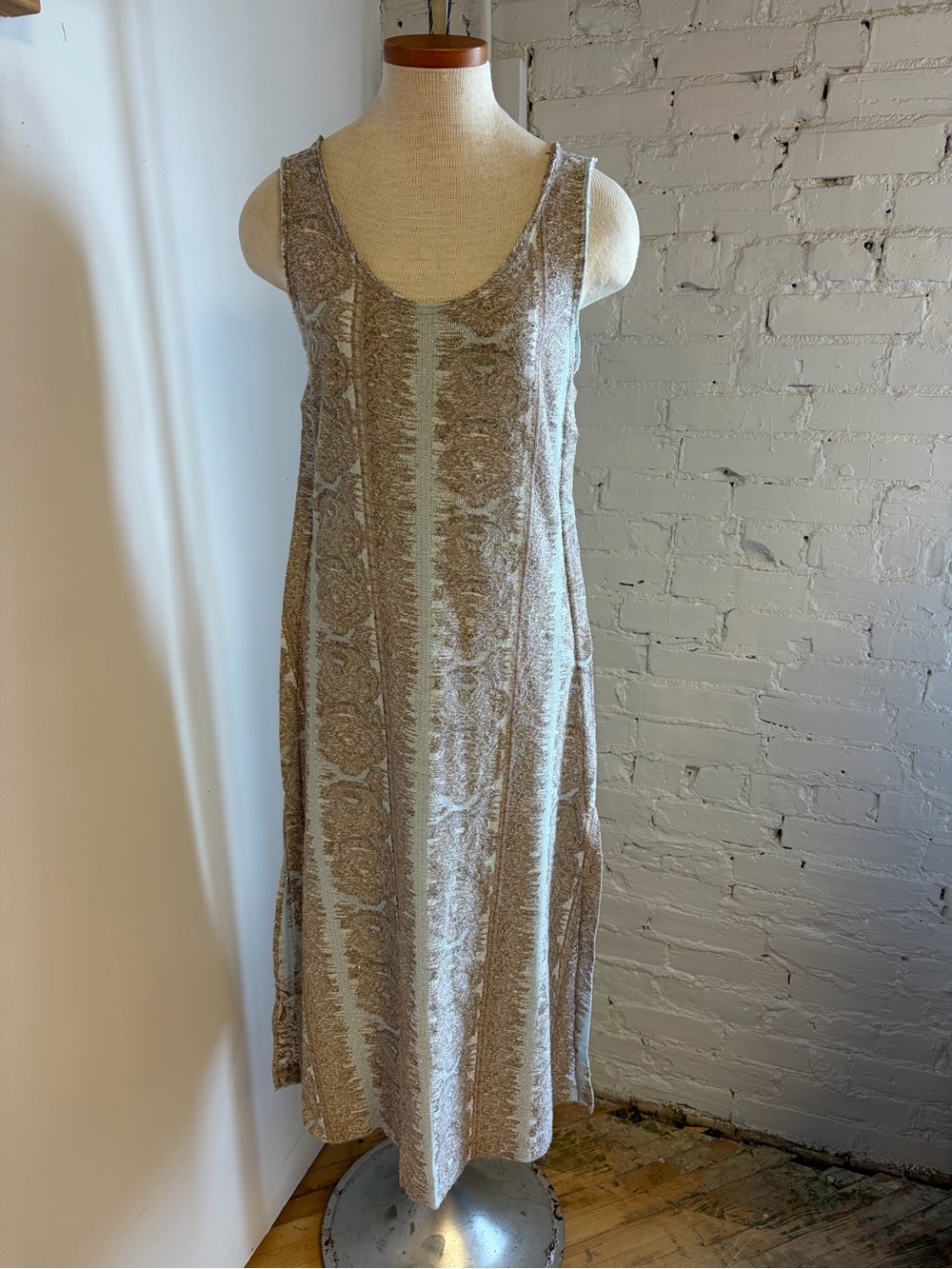 Acne Studios sleeveless  dress in tones of sand and ice blue